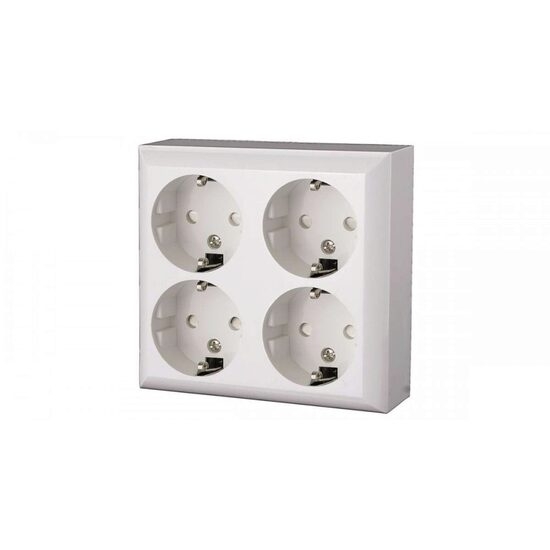 Imagine Priză cu împământare, 4 locuri, pentru interior, Business Line IP20
