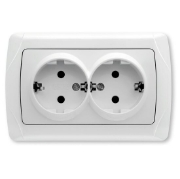 Imagine Priză dublă Schuko Carmen Viko, încastrată, alb