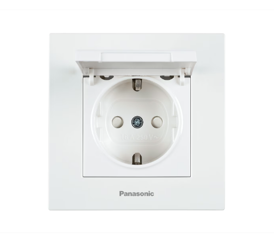 Imagine Priză Schuko cu capac Arkedia Slim Alb