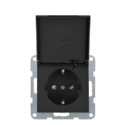 Imagine Priză Schuko cu capac Karre Plus Panasonic, fumuriu