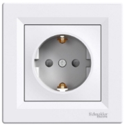 Imagine Priză simplă 2P+E Asfora, Schneider Electric, alb