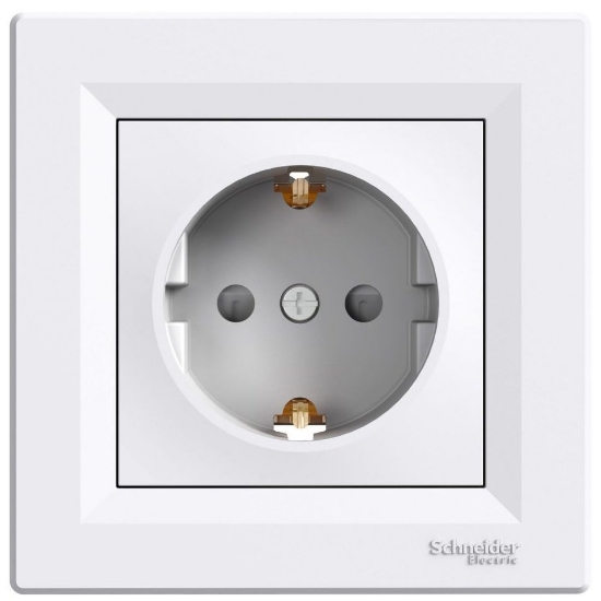 Imagine Priză simplă 2P+E Asfora, Schneider Electric, alb