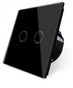Imagine INTRERUPATOR DUBLU DIN STICLA CU TOUCH NEGRU SKU-8387