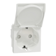 Imagine Priză 2P+E 16A cu capac Unica Studio alb