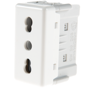 Imagine Priză modulară standard italian 2P+E 16A albă GW20203
