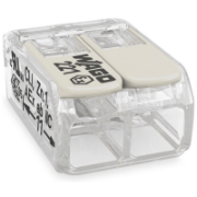 Imagine Clema de legătură rapidă WAGO 2273-202 pentru conductori rigizi 2x2,5mm², transparentă