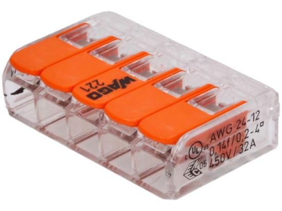 Imagine Conector WAGO RAPID DOZA CU PÂRGHIE 5 INTRĂRI 32A 4MM²