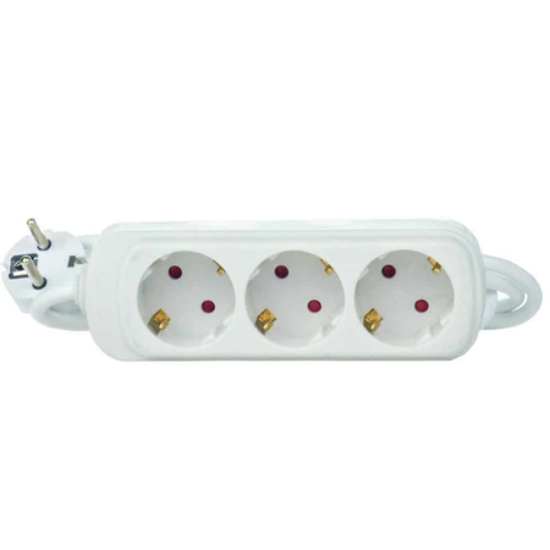 Imagine Prelungitor LOHUIS, 3 prize, 3x1mm², 3 m, alb