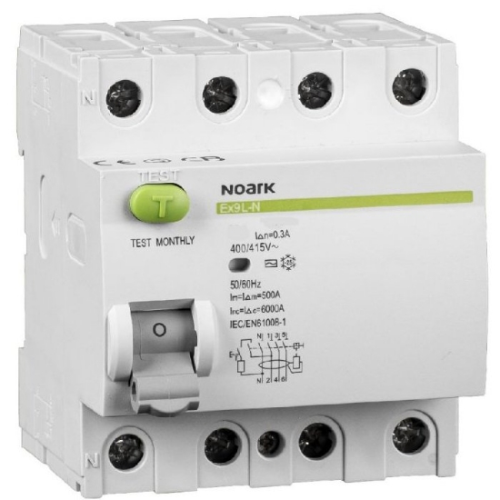 Imagine Întrerupător diferențial 4P 16A 30mA Ex9BS 108330