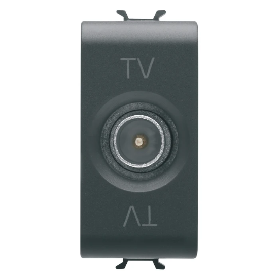 Imagine Priză TV Gewiss Chorus GW12361 modulară 1 modul negru