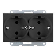 Imagine Priza schuko mec.dubla Karre Plus pan.fumuriu P-KPS2.MEC.DG