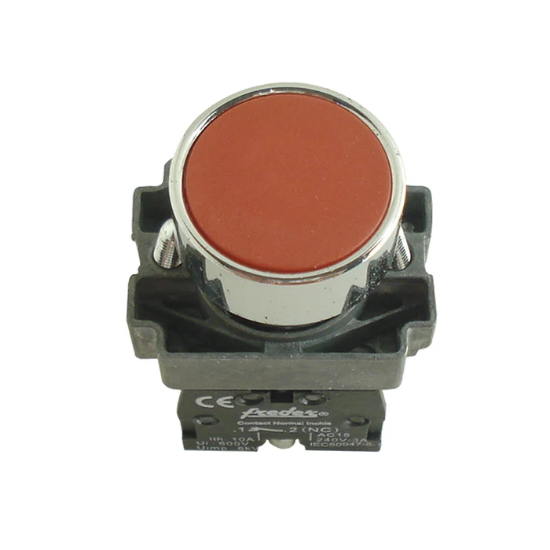 Imagine Buton metalic cu revenire rosu INI 32-750