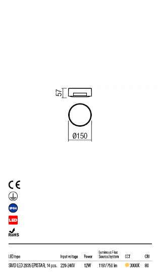 Imagine Plafoniera LED de exterior REDO SKOR 13W IP54 3000K 90004