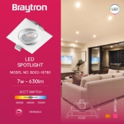 Imagine Spot LED patrat 7W 3IN1 230 IP20 Alb rotabil BR-BD02-10780
