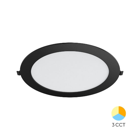 Imagine Spot LED rotund ST 18W 8INC Negru 3IN1 BR-BP01-31881