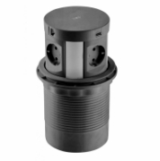 Imagine Priza incastrata in mobila d120mm 4x schuko 2x usb 2x rj45 ae-bpw4s120p-20