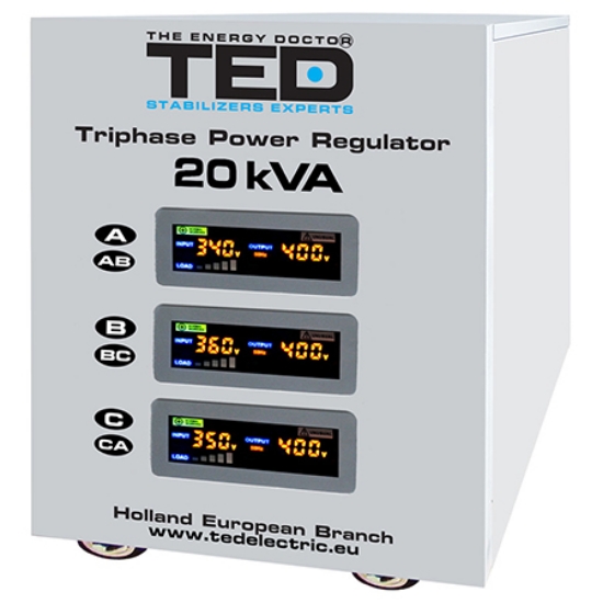 Imagine Stabilizator de tensiune trifazat SERVO 20KVA TED-SVC20000