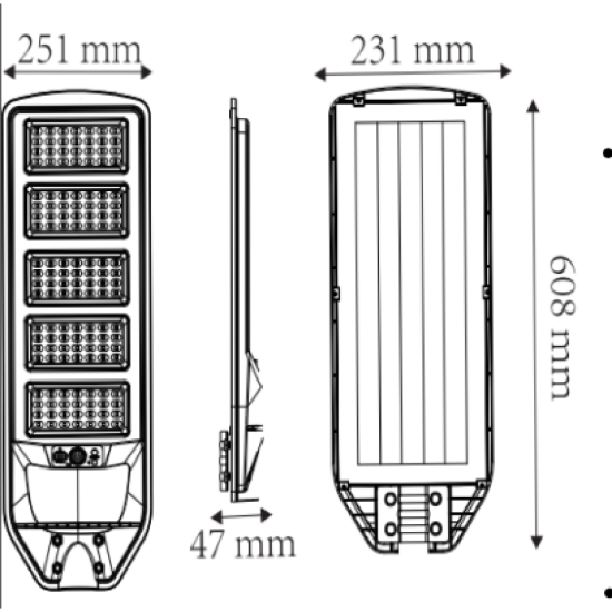 Imagine Corp stradal solar LED 300W NEGRU 6400K 074-009-2300
