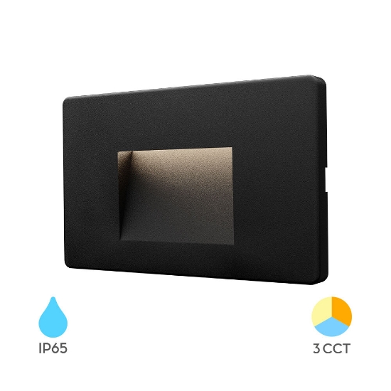 Imagine Corp de iluminat LED PT 3W 240LM 3IN1 VEKTA-B PATRAT NEGRU IP65 BR-BG38-02181