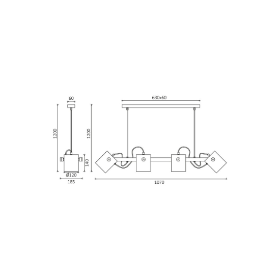 Imagine Pendul liniar D001S-4H-4XE27-WDN BRAYTRON BR-BV02-00010