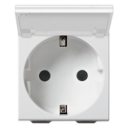 Imagine Priza SCHUKO 2P+E 16A 2M cu capac alb B NEVE VIMAR 09208.C