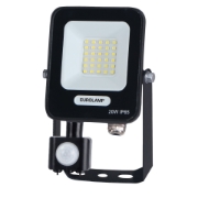 Imagine PROIECTOR CU LED-URI SMD SI SENZOR DE MISCARE ROTATIV 20W NEGRU IP54 6500K PLUS (147-69063) EUROLAMP