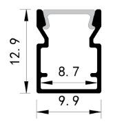 Imagine PROFIL APLICAT ADANC DIN ALUMINIU CU DISPERSOR 2000X10,5X11 45o PLUS (145-70908) EUROLAMP