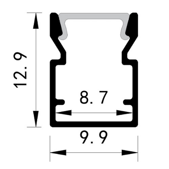 Imagine PROFIL APLICAT ADANC DIN ALUMINIU CU DISPERSOR 2000X10,5X11 45o PLUS (145-70908) EUROLAMP