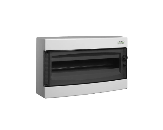 Imagine Cofret de distributie din plastic, montare aparenta , usa transparenta, IP40, 1 rând, 18 module