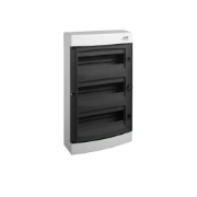 Imagine Cofret de distributie din plastic, montare aparenta, usa transparenta, IP40, 3 rânduri, 3x12 module