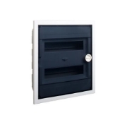 Imagine Cofret de distributie din plastic, usa plata trasparenta, montare incastrata , IP40, 2 randuri, 2x12 module