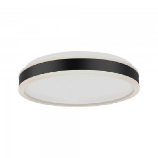 Imagine plafoniera rotunda neagra cu led 18W lumina alba 230V - IP65