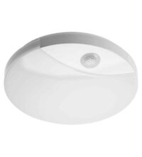 Imagine plafoniera rotunda alba cu led 18W & senzor de miscare - lumina alba - IP54