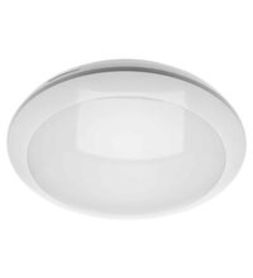 Imagine plafoniera rotunda alba cu led 18W & senzor de prezenta-lumina alba - IP54