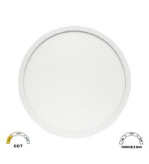 Imagine plafoniera rotunda alba cu led 18W & senzor de prezenta-lumina alba - IP54