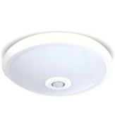 Imagine plafoniera rotunda alba cu led 18W & senzor de prezenta-lumina alba - IP54