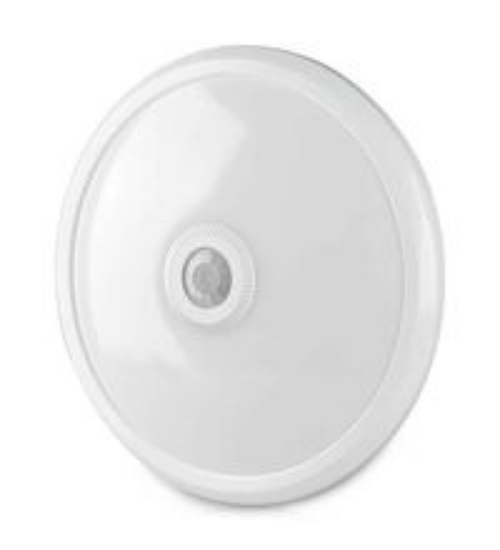 Imagine plafoniera rotunda alba cu led 18W & senzor de prezenta-lumina alba - IP54