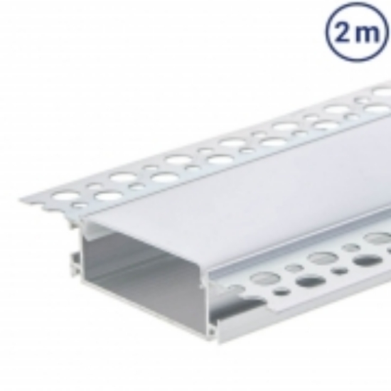 Imagine Profil Aluminiu COMPLET PT. ADANC pentru banda LED - 2metri - ARGINTIU