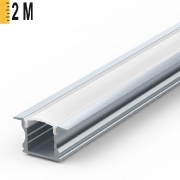 Imagine Profil Aluminiu COMPLET PT. ADANC pentru banda LED - 2metri - ARGINTIU