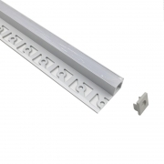 Imagine Profil Aluminiu COMPLET PT. ADANC pentru banda LED - 2metri - ARGINTIU