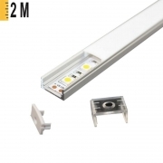 Imagine Profil Aluminiu COMPLET PT. ADANC pentru banda LED - 2metri - ARGINTIU
