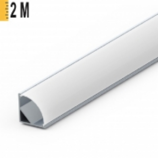 Imagine Profil Aluminiu COMPLET PT. ADANC pentru banda LED - 2metri - ARGINTIU