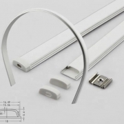 Imagine Profil Aluminiu COMPLET PT. ADANC pentru banda LED - 2metri - ARGINTIU