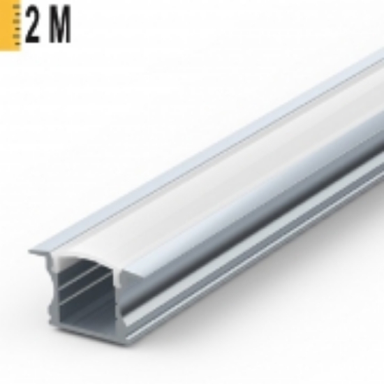 Imagine Profil Aluminiu COMPLET PT. ADANC pentru banda LED - 2metri - ARGINTIU