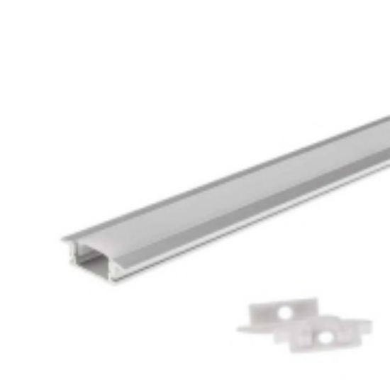 Imagine Profil Aluminiu COMPLET PT. ADANC pentru banda LED - 2metri - ARGINTIU