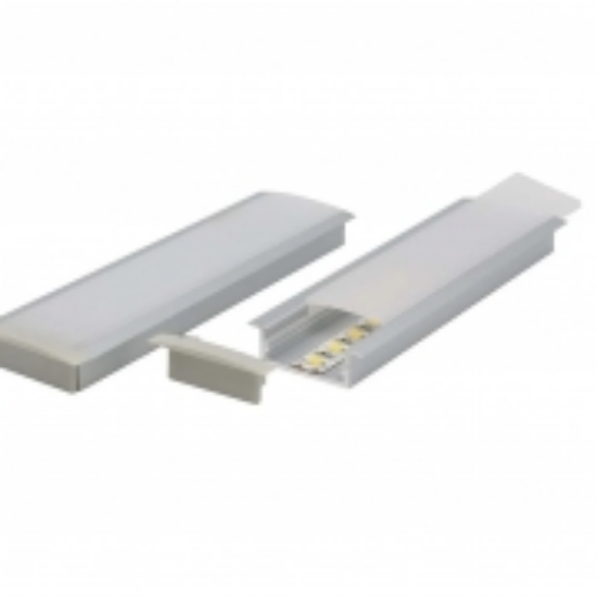Imagine Profil Aluminiu COMPLET PT. ADANC pentru banda LED - 2metri - ARGINTIU