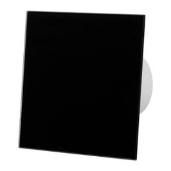 Imagine panel STICLA pentru ventilator "DRIM" - NEGRU MAT