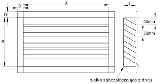 Imagine RKŻ 350 /SZ grila de ventilare ALUMINIU