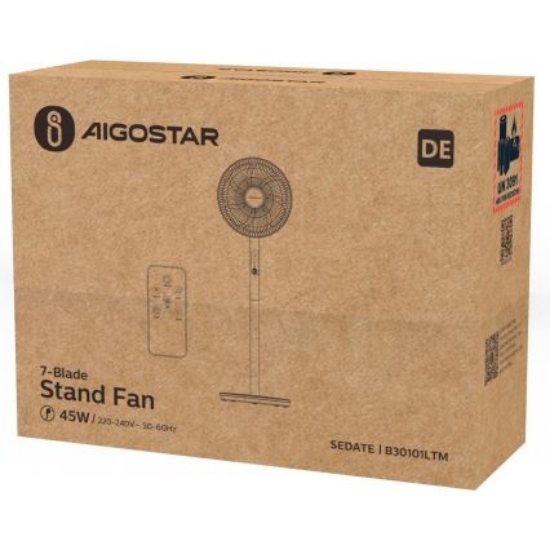 Imagine Ventilator cu picior & telecomanda 45W alb