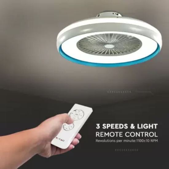 Imagine Ventilator de tavan & telecomanda 40W negru